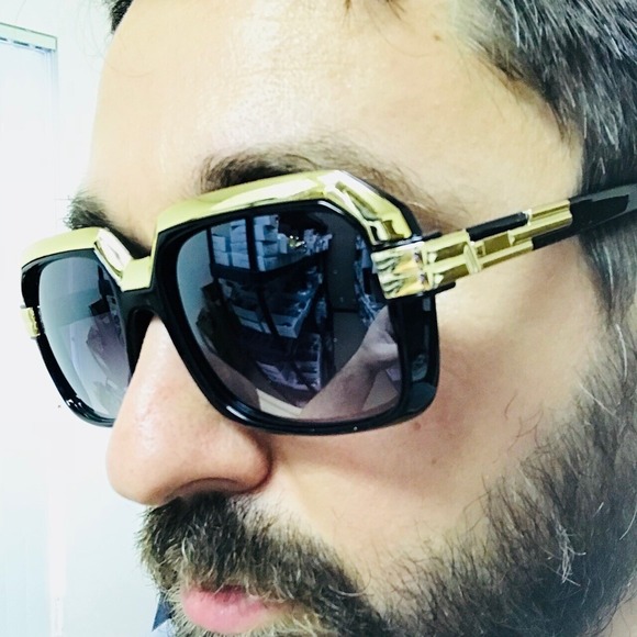 Gold Trim Sunglasses‎ Square Frame Fashion Shades Men Hip Hop Street Wear Trendy - Picture 11 of 11